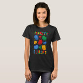 T-shirt Maître Constructeur Brique Constructeur Blocs (Devant entier)