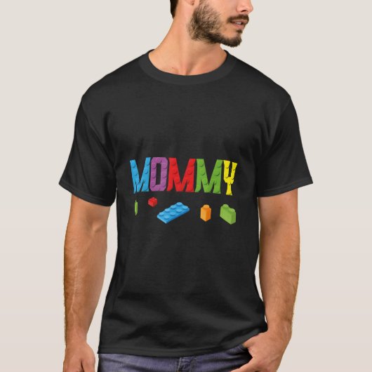 T-shirt Maître Constructeur Maman Blocs de Construction Br (Devant)