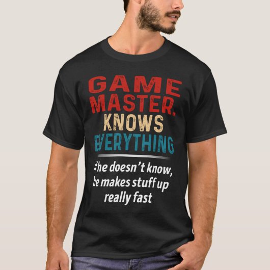 T-shirt Maître de jeu. Tout savoir (Devant)