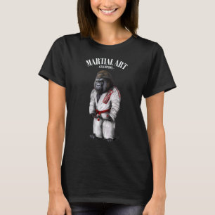 T-shirt Maître de judo karaté Gorilla en judogi blanc 1