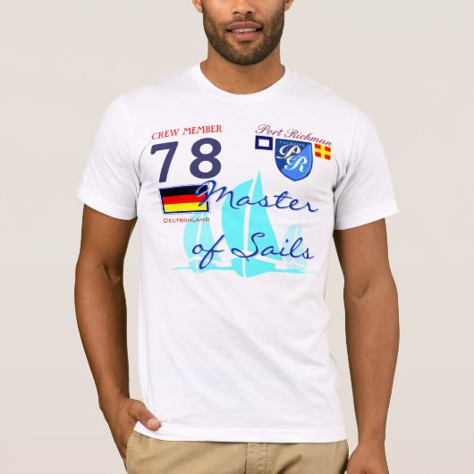 T-shirt Maître de navigation de Richman de port de drapeau (Devant)