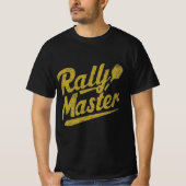 T-shirt Maître de rallye rétro corbeille dorée (Devant)