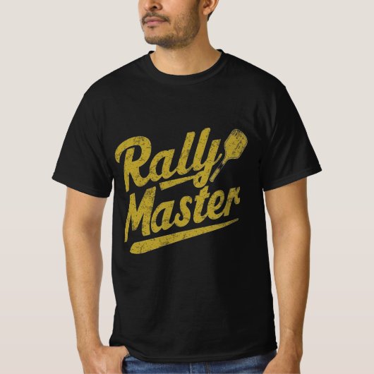 T-shirt Maître de rallye rétro corbeille dorée (Devant)