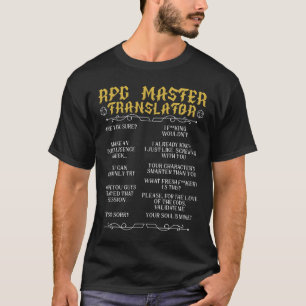 T-shirt Maître de Rpg Traducteur Jeux de société D20 Drôle
