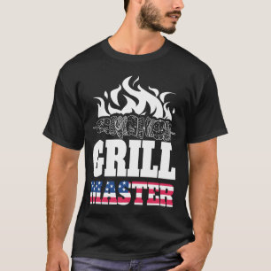 T-shirt Maître du Grill Drapeau USA Barbeque BBQ Patriote