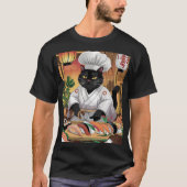 T-shirt Maître Sushi Chat Noir (Devant)