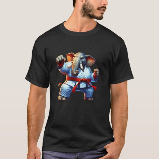 T-shirt Maîtrise de l'éléphant de karaté (Devant)