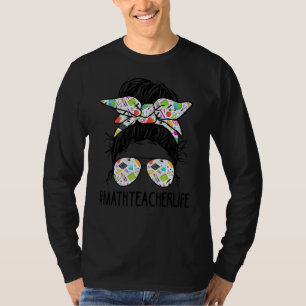 T-shirt Maîtrise de mathématiques Messy Bun Vie Cheveux po