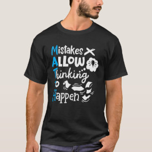 T-shirt Maîtrise en mathématiques Les erreurs des étudiant