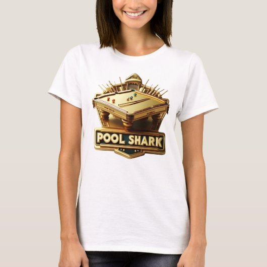 T-shirt Maîtriser le jeu : Pool Shark Logo sur Pool Table (Devant)
