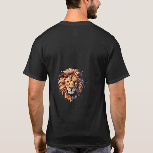 T-shirt Majesté divisée : Lion géométrique Tee (Dos)