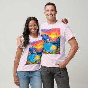 T-shirt Majesté du lac de montagne au coucher du soleil