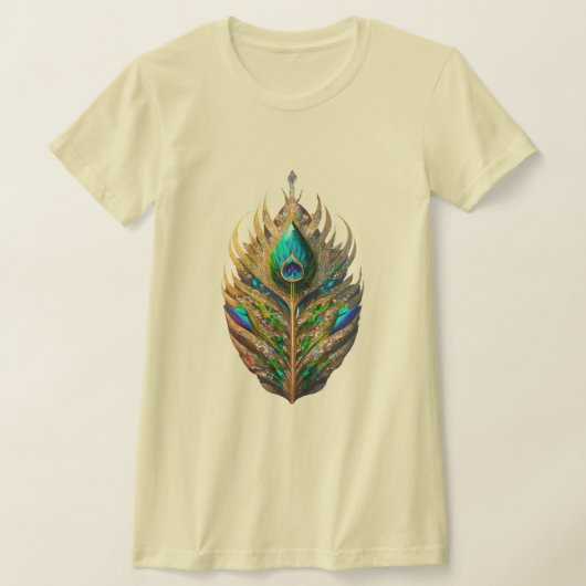T-shirt Majestic Crystal Peacock Feather Femme mince (Poser)