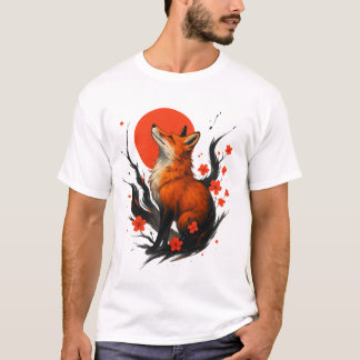 T-shirt Majestic Fox Under the Rising Sun