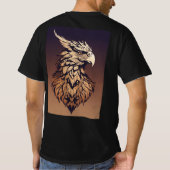 T-shirt "Majestic Griffin Head - Monochrome 2D Logo Design (Dos)