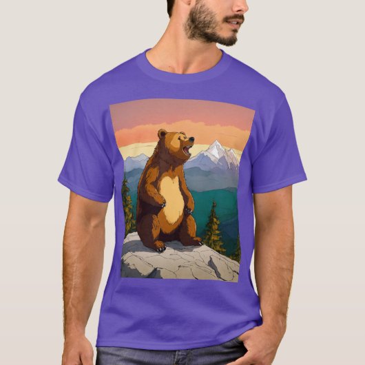 T-shirt Majestic Grizzly Bear in the Forest T-Shirt" (Devant)