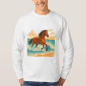 T-shirt Majestic Horse Rising from the Sea Power and Free (Devant)