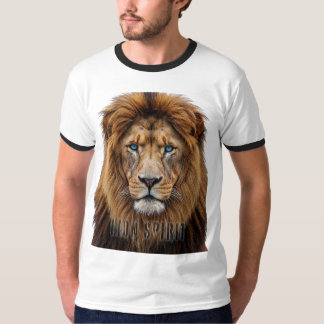 T-shirt Majestic Lion Face with Blue Eyes | Wildlife Anima