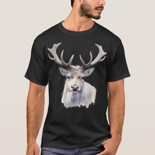 T-shirt Majestic Magnifique Reindeer Réaliste Reindeer W (Devant)