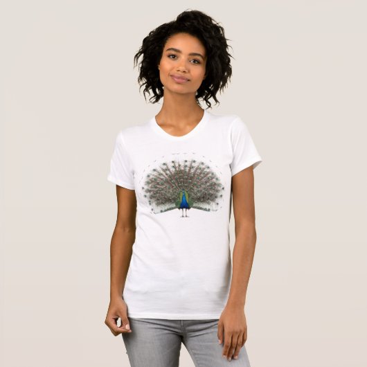 T-shirt Majestic Peacock avec Queue colorée (Devant entier)