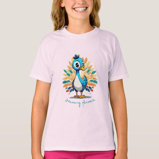 T-shirt Majestic Peacock avec Queue colorée (Devant)