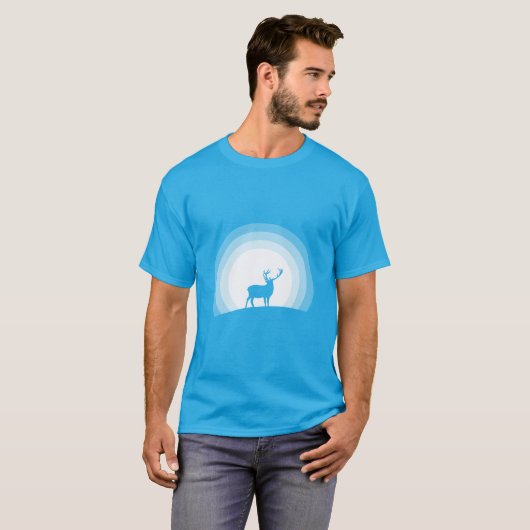 T-shirt Majestic Stag Silhouette Under Lunar Light (Devant entier)