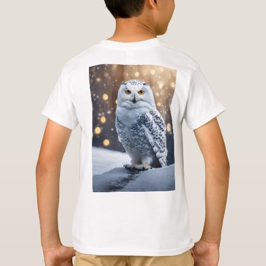 T-shirt majestueuse chouette de neige perchée sur une bran (Dos)