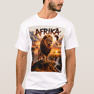 T-Shirt Majestueux Lion Art Linéaire