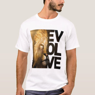 T-shirt Majestueux Lion Évoluer Visage Divisé Motivationne