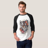 T-shirt majestueux Tiger Indien (Devant entier)