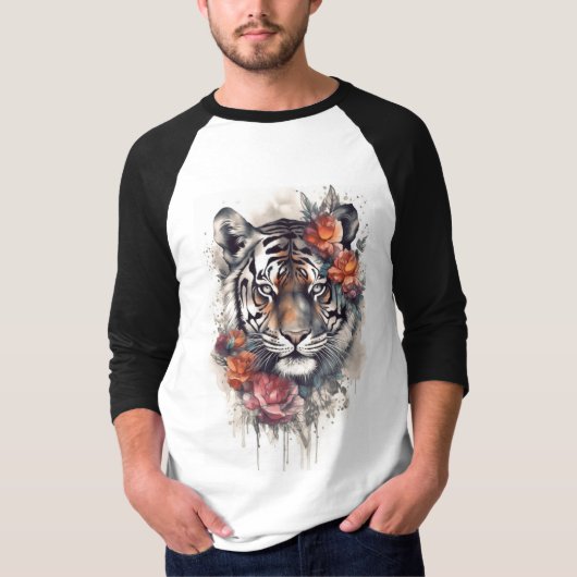 T-shirt majestueux Tiger Indien (Devant)