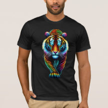 Majestueux Tigre Néon Électrique Arc-en-ciel Animé