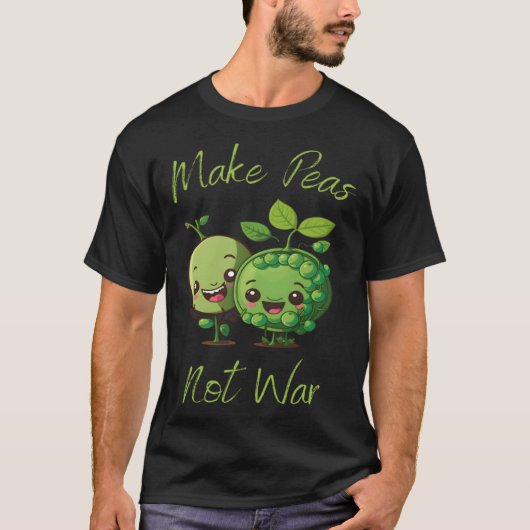 T-shirt Make Peas Not War Vegan Vegetarian Plantbased Glut (Devant)