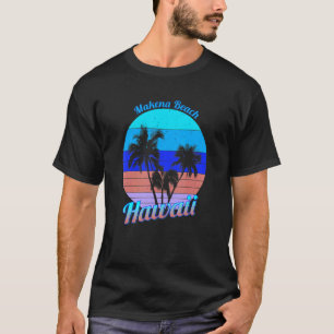 T-shirt Makena Beach Hawaii Palmiers tropicaux rétro Vaca