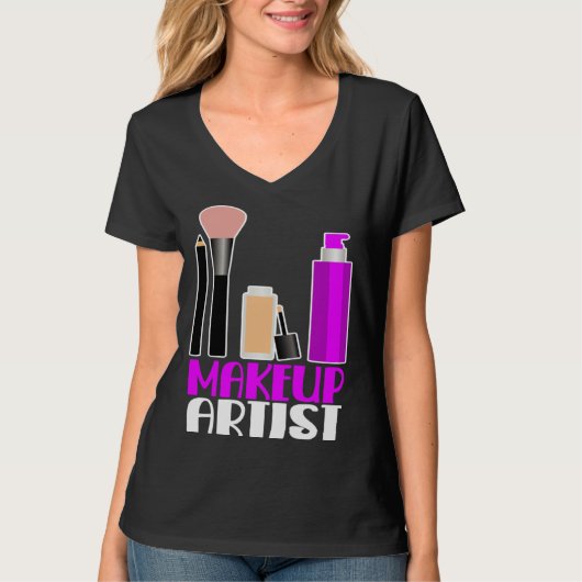 T-shirt Makeup artist beautician cosmetics (Devant)