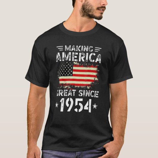 T-shirt Making America Great Since 1954 USA Flag Retro Bir (Devant)