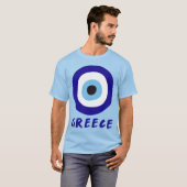 T-shirt Mal Eye de Grèce bleu (Devant entier)