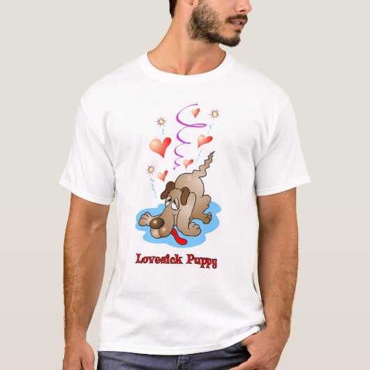 T-shirt malade d'amour de chiot (Devant)