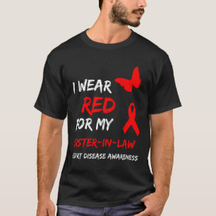 T-shirt Maladie Cardiaque Je Porte Du Rouge Pour Ma Belle-