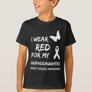 T-shirt Maladie Cardiaque Je Porte Du Rouge Pour Ma Petite