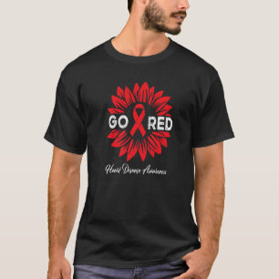 T-shirt Maladie cardiaque Sunflower Go Red Heart Disease A