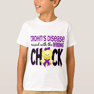T-shirt Maladie de Crohn salie avec le poussin faux