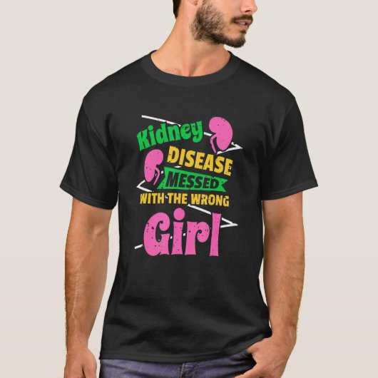 T-shirt Maladie Du Rein Empoisonnée Avec La Mauvaise Fille (Devant)
