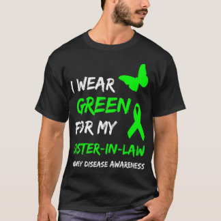 T-shirt Maladie du rein Je porte le vert pour ma soeurInLa