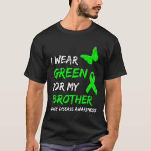 T-shirt Maladie Je Porte Du Vert Pour Mon Ruban Frère