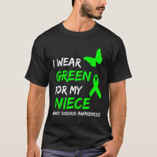 T-shirt Maladie Je Porte Vert Pour Ma Nièce Ruban 1