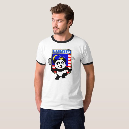 T-shirt Malaisie Badminton Panda (Devant entier)