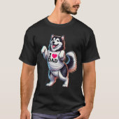 T-shirt Malamute d'Alaska Papa J'aime Papa Malamute d'Alas (Devant)