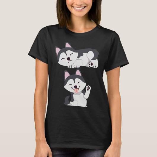T-shirt Malamute Husky Jouant (Devant)