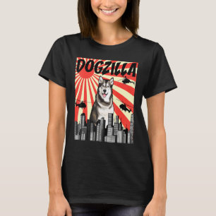 T-shirt Malamute japonais rétro Dogzilla Alaskan